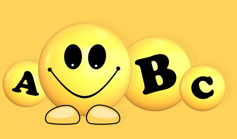 ABC letters with smiley face